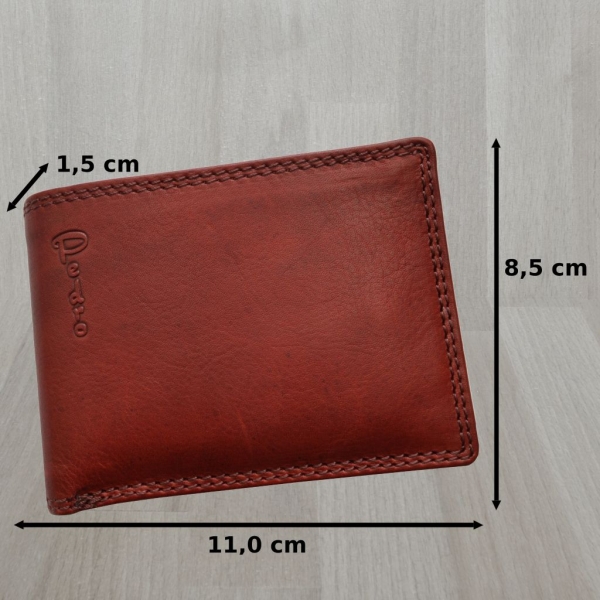 Italy Petro Büffel Leder Portemonnaie im Retro Used Look Herren Querformat